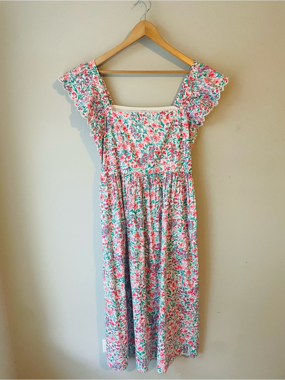 J. Crew Floral Flutter Sleeve Midi Dress - Picture 6 of 9